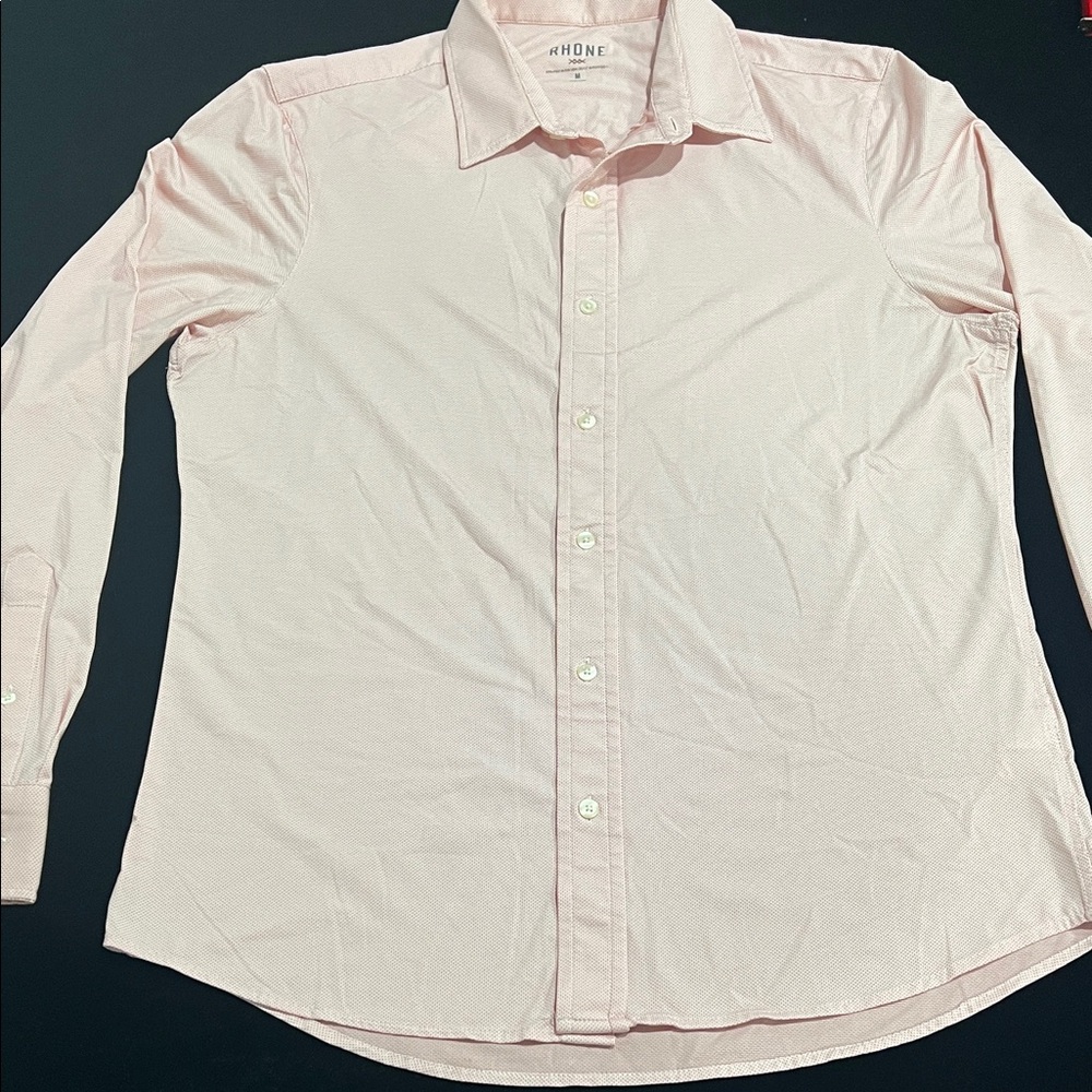 RHONE Light Pink Casual Button Down Shirt
